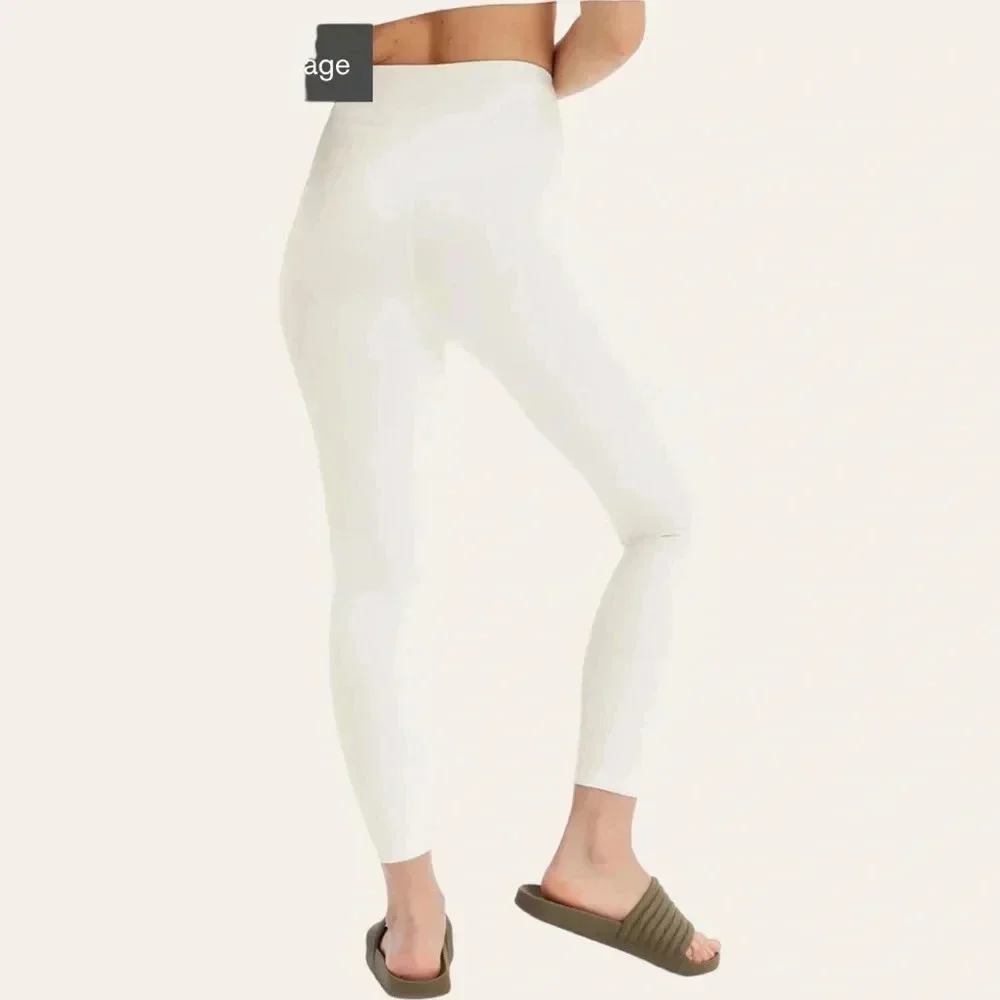 NWT Girlfriend Collective high rise compressive leggings Ivory XS 28.5” - Picture 5 of 8